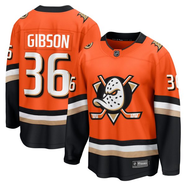 anaheim ducks fanatics branded home breakaway jersey – orange – john gibson – mens – Toronto Maple Leafs Jerseys and Headwear Collection