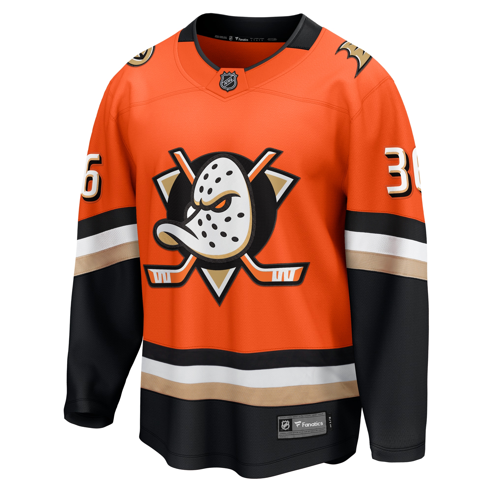 anaheim ducks fanatics branded home breakaway jersey – orange – john gibson – mens – Toronto Maple Leafs Jerseys and Headwear Collection
