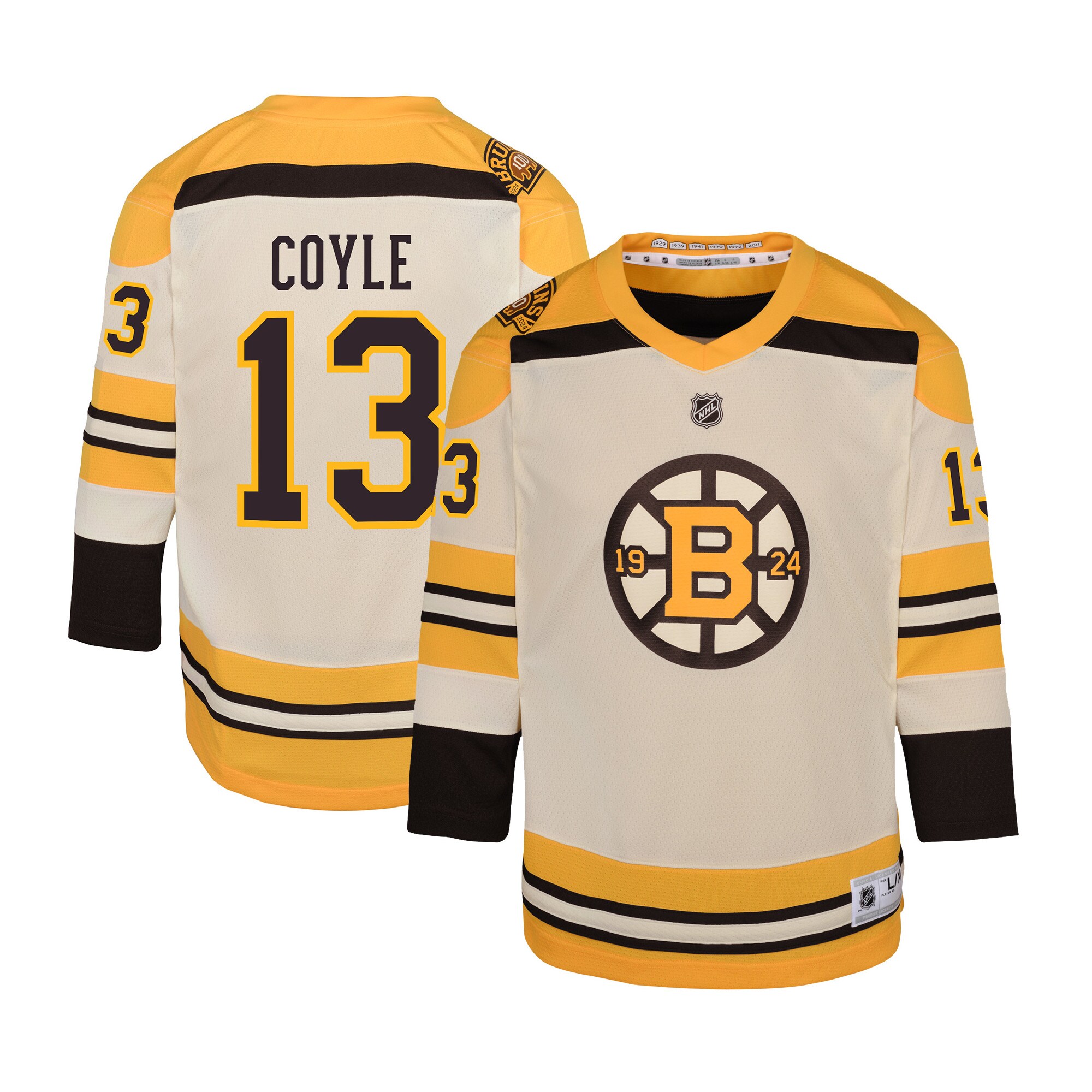 boston bruins 100th anniversary replica alternate breakaway jersey – cream – charlie coyle – youth – Toronto Maple Leafs Jerseys and Headwear Collection