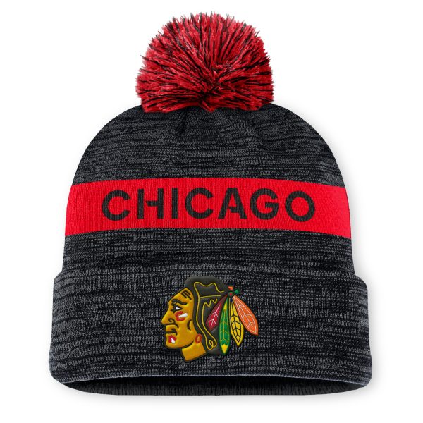 chicago blackhawks authentic pro rink beanie cuff with pom – Toronto Maple Leafs Jerseys and Headwear Collection