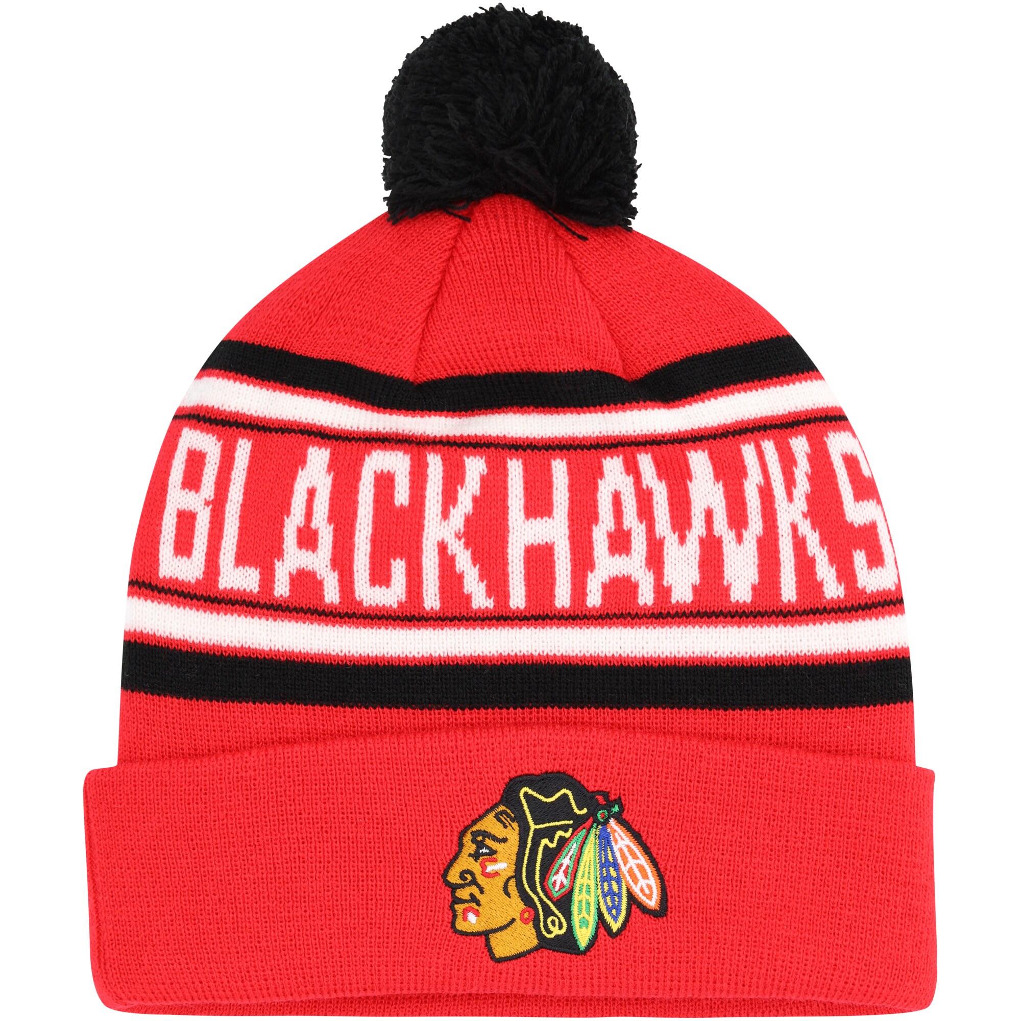 chicago blackhawks wordmark pom knit hat – youth – Toronto Maple Leafs Jerseys and Headwear Collection