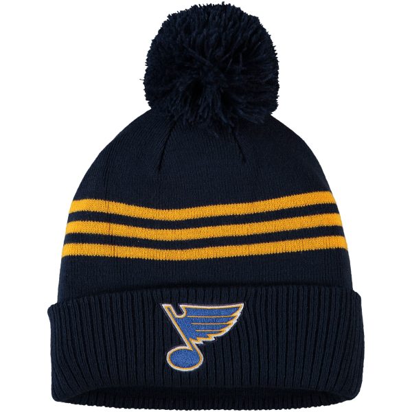 men8217s adidas navy st. louis blues locker room three stripe cuffed knit hat with pom – Toronto Maple Leafs Jerseys and Headwear Collection
