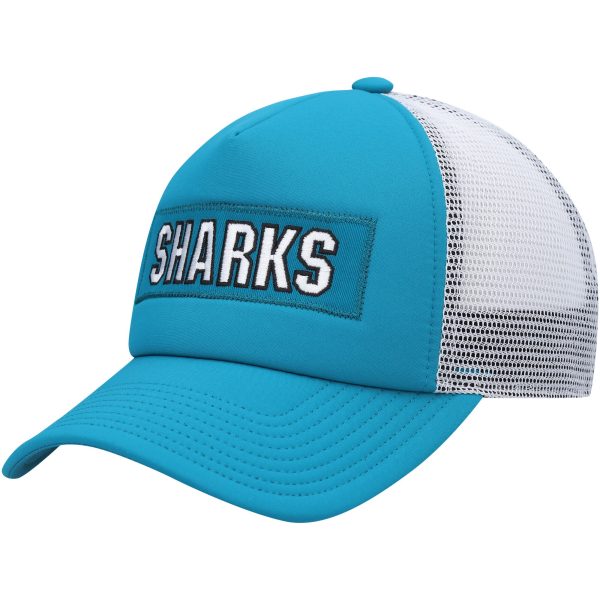 men8217s adidas tealwhite san jose sharks team plate trucker snapback hat – Toronto Maple Leafs Jerseys and Headwear Collection