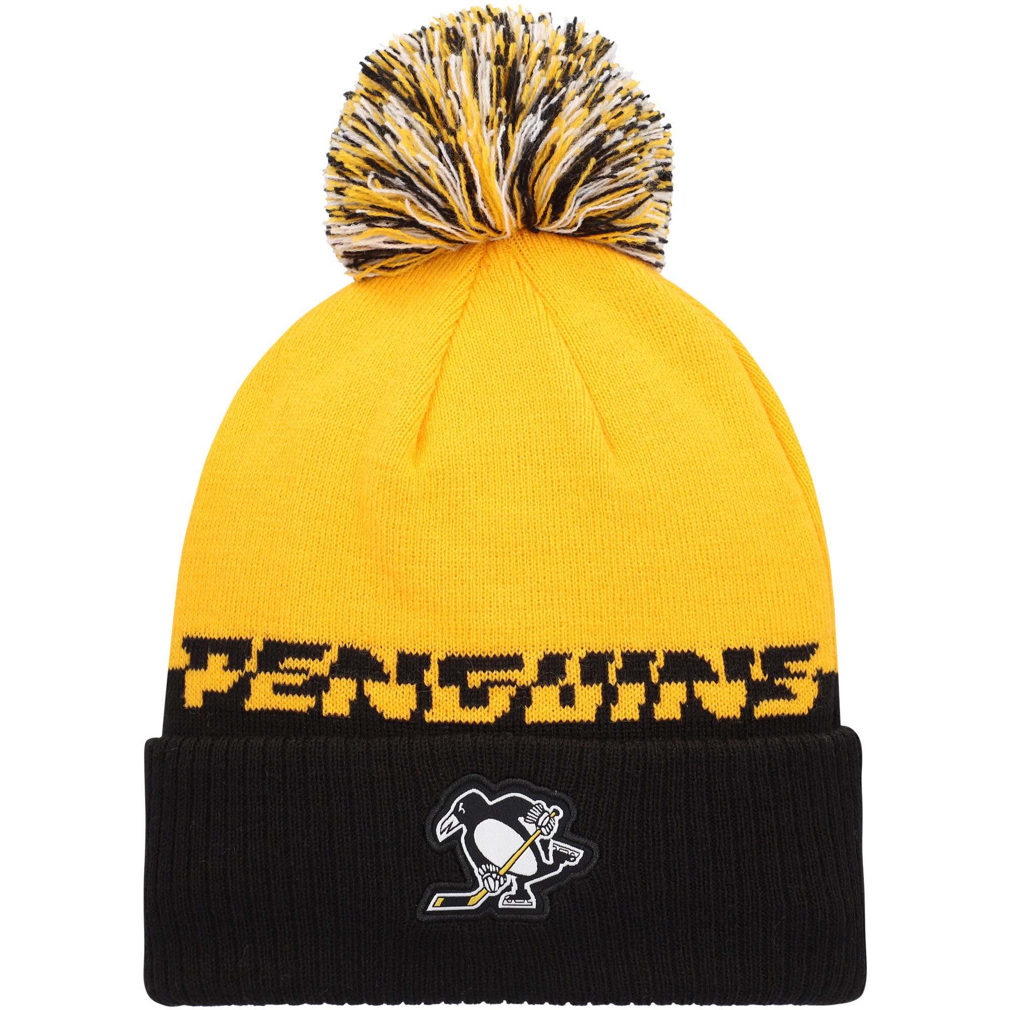 men8217s adidas yellowblack pittsburgh penguins cold.rdy cuffed knit hat with pom – Toronto Maple Leafs Jerseys and Headwear Collection