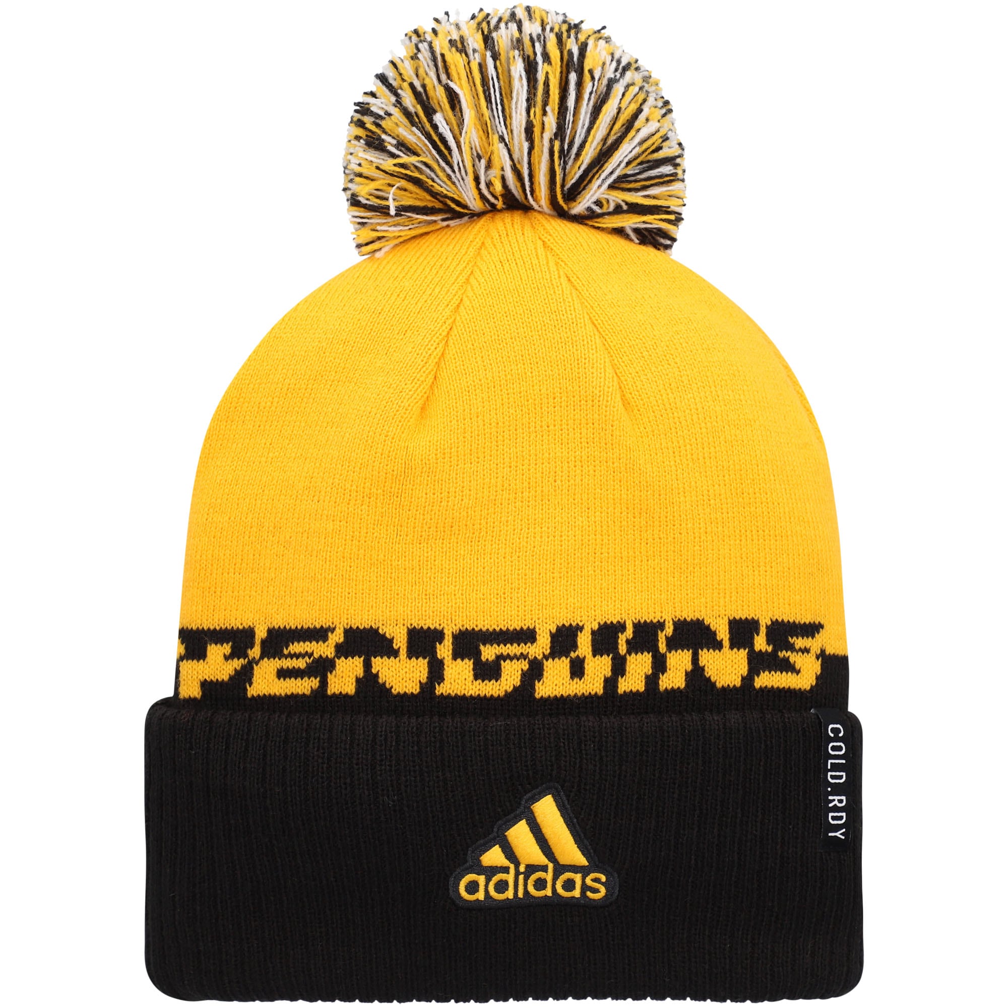 men8217s adidas yellowblack pittsburgh penguins cold.rdy cuffed knit hat with pom – Toronto Maple Leafs Jerseys and Headwear Collection