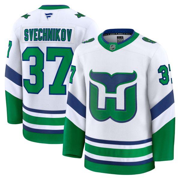 men8217s fanatics andrei svechnikov white carolina hurricanes throwback premium jersey – Toronto Maple Leafs Jerseys and Headwear Collection