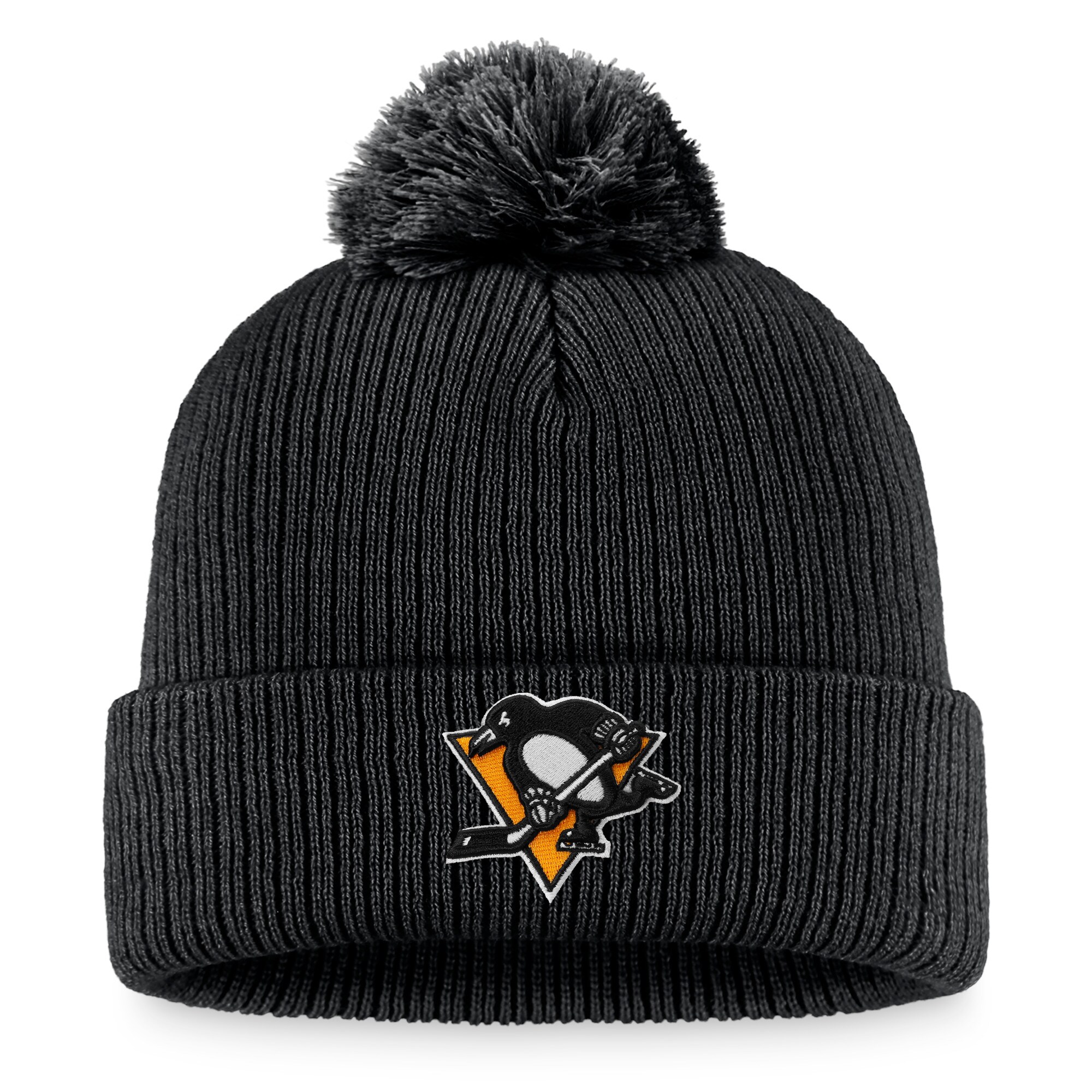 men8217s fanatics black pittsburgh penguins core primary logo cuffed knit hat with pom – Toronto Maple Leafs Jerseys and Headwear Collection