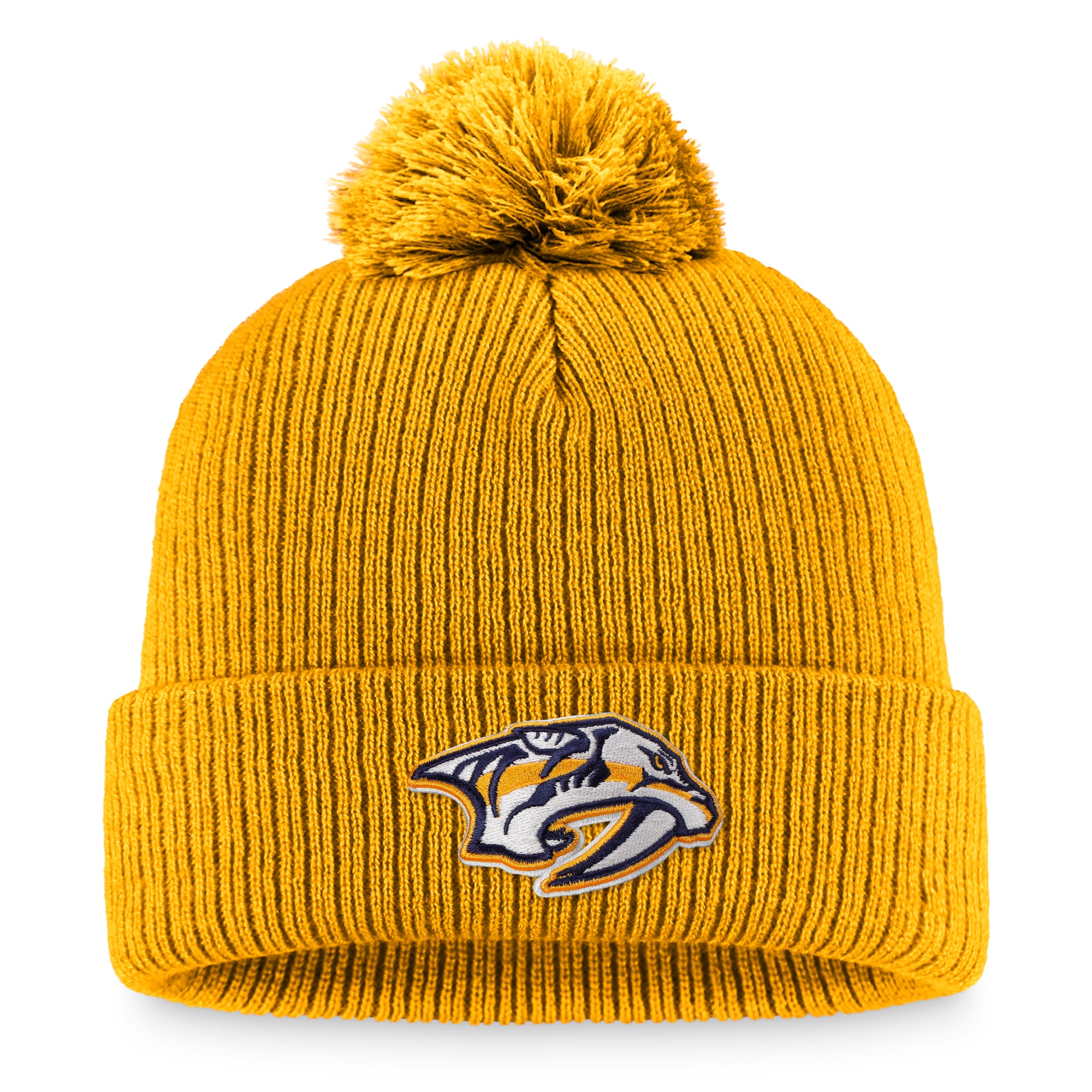 men8217s fanatics gold nashville predators core primary logo cuffed knit hat with pom – Toronto Maple Leafs Jerseys and Headwear Collection