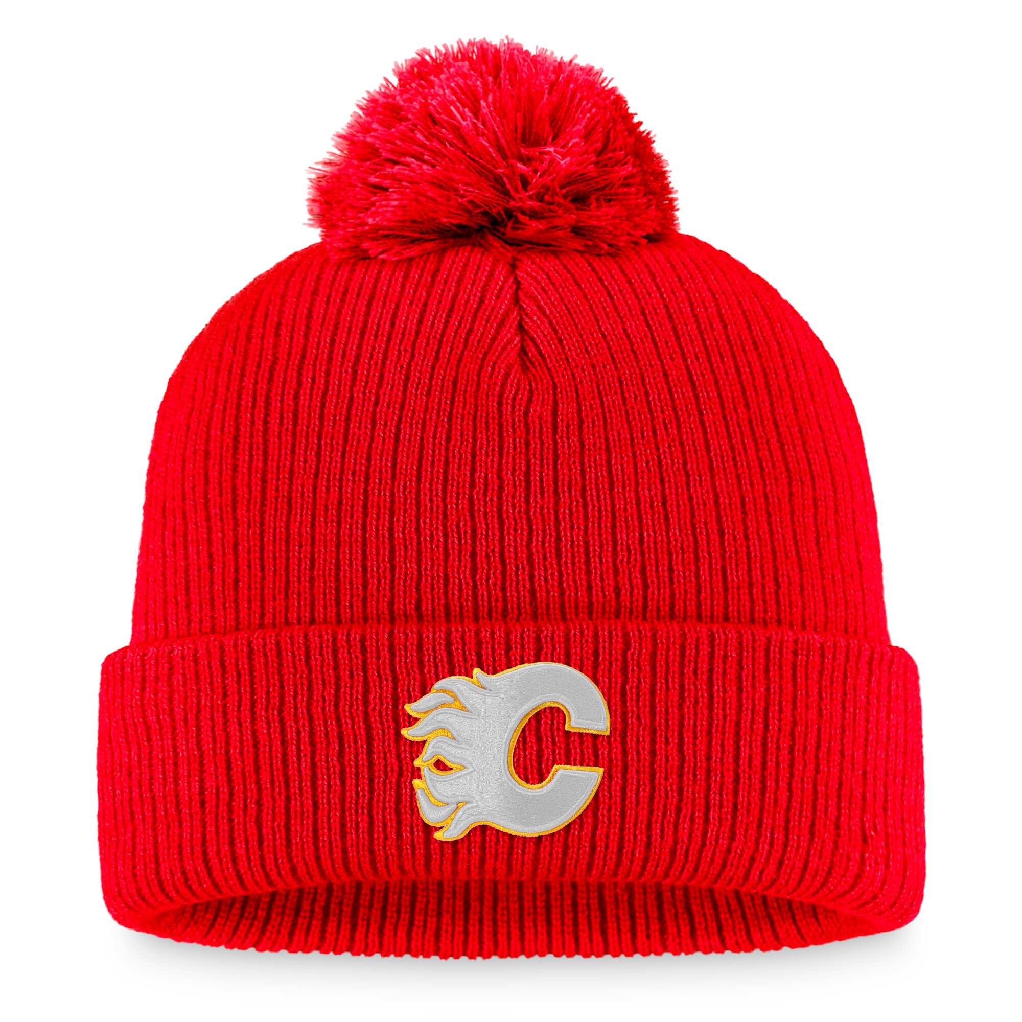 men8217s fanatics red calgary flames core primary logo cuffed knit hat with pom – Toronto Maple Leafs Jerseys and Headwear Collection