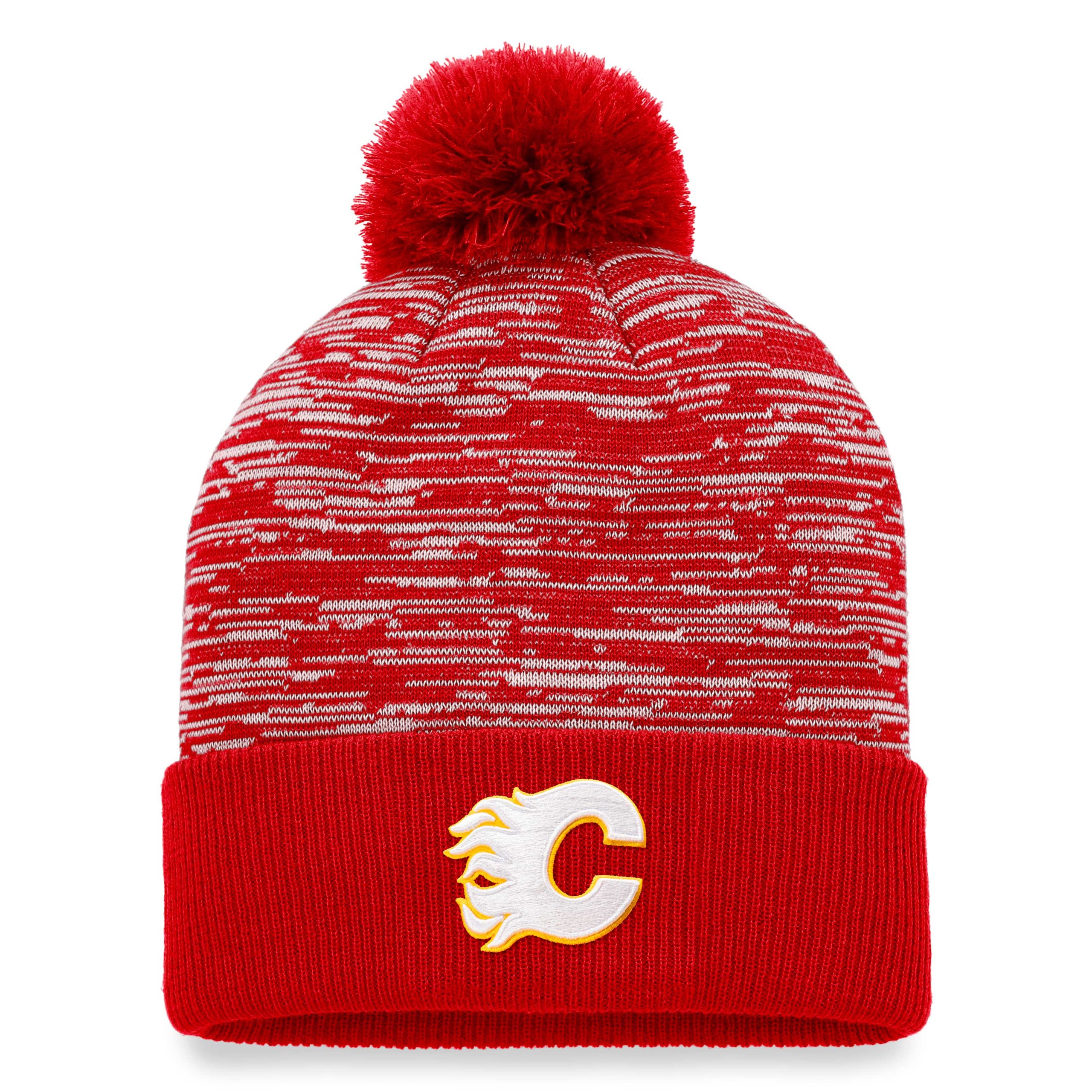 men8217s fanatics red calgary flames defender cuffed knit hat with pom – Toronto Maple Leafs Jerseys and Headwear Collection