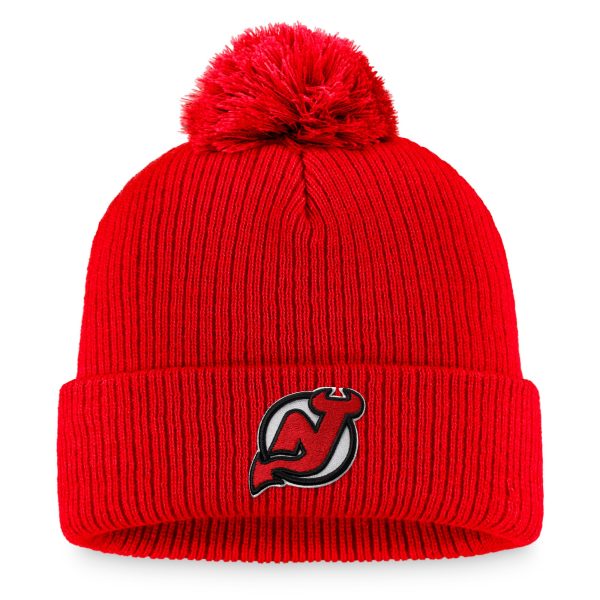 men8217s fanatics red new jersey devils core primary logo cuffed knit hat with pom – Toronto Maple Leafs Jerseys and Headwear Collection