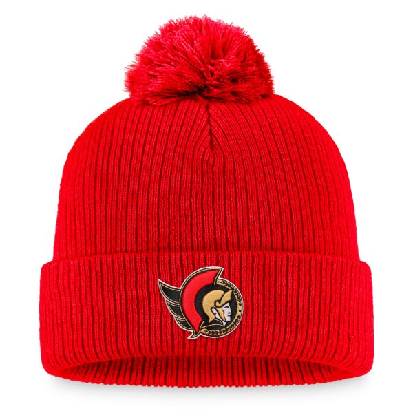 men8217s fanatics red ottawa senators core primary logo cuffed knit hat with pom – Toronto Maple Leafs Jerseys and Headwear Collection