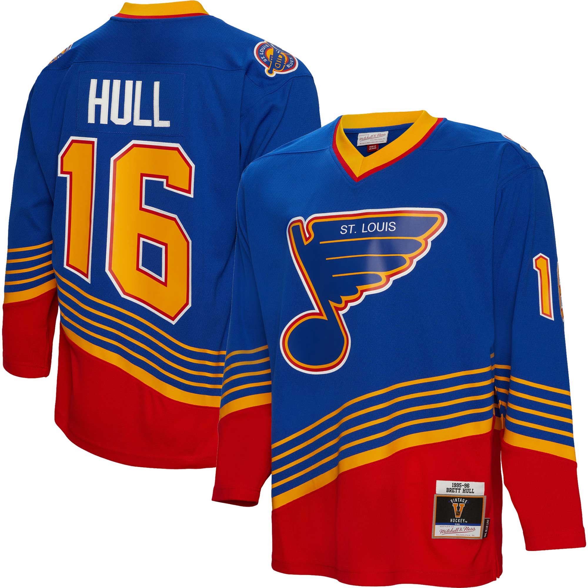 men8217s mitchell amp ness brett hull blue st. louis blues 199596 blue line player jersey – Toronto Maple Leafs Jerseys and Headwear Collection