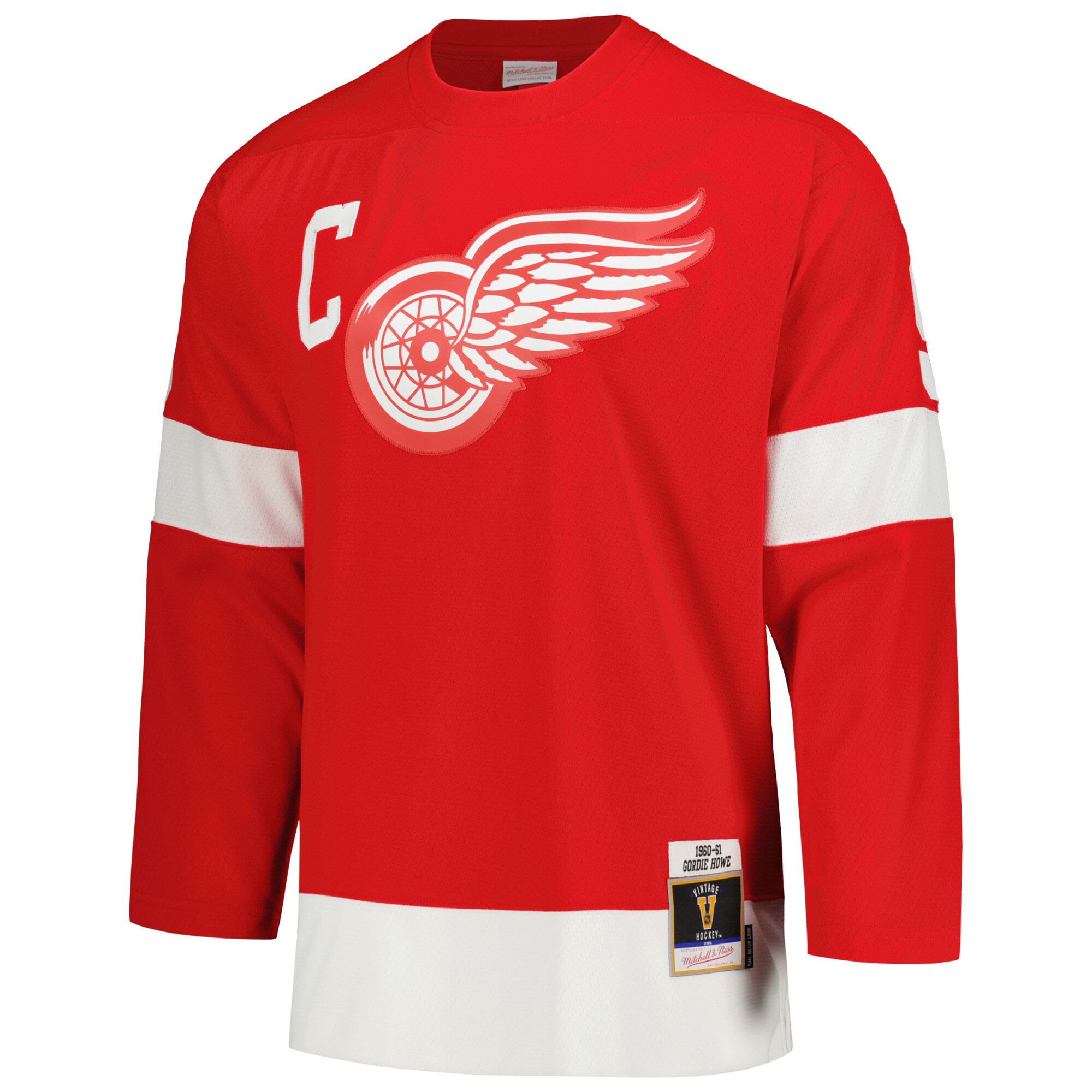 men8217s mitchell amp ness gordie howe red detroit red wings captain patch 196061 blue line player jersey – Toronto Maple Leafs Jerseys and Headwear Collection