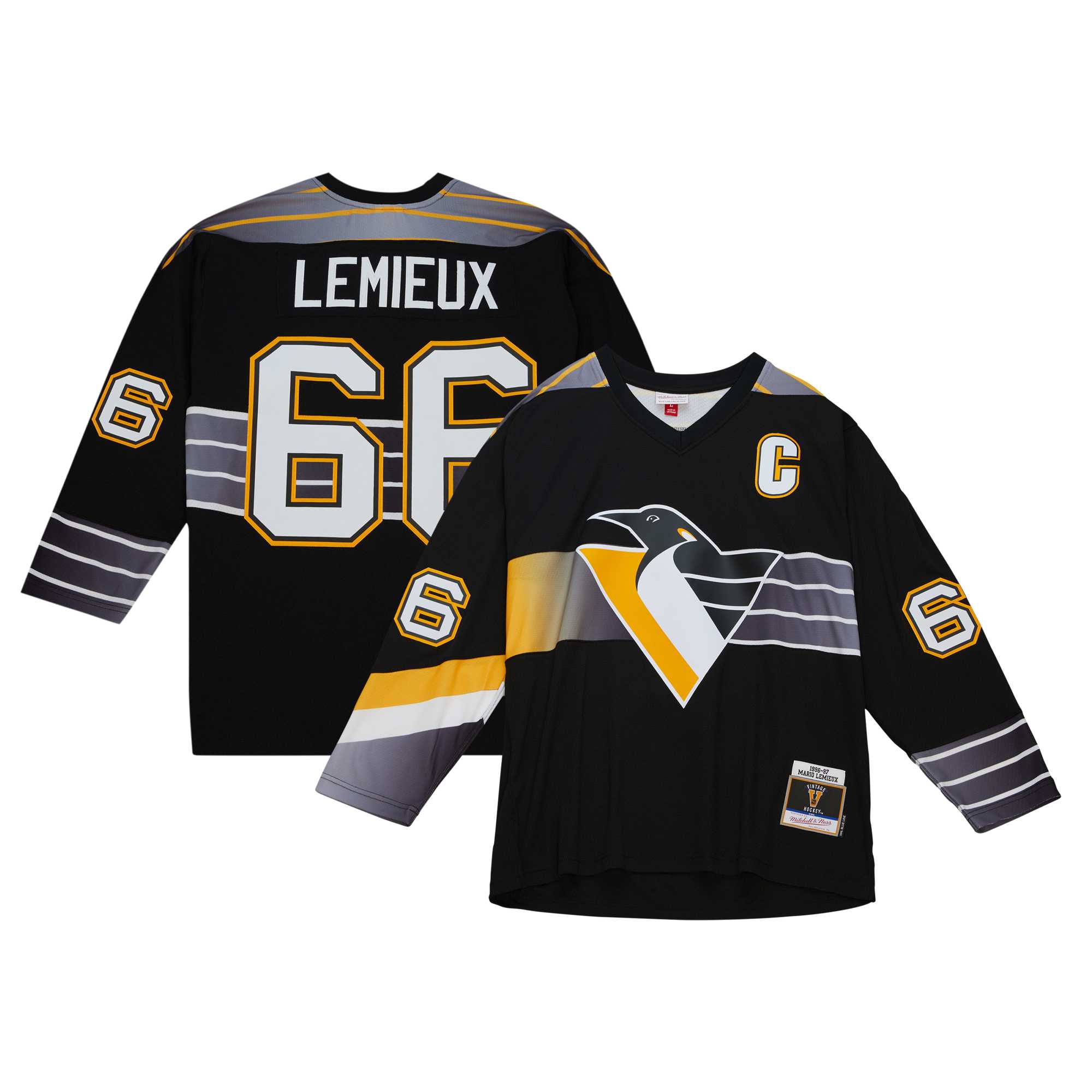men8217s mitchell amp ness mario lemieux black pittsburgh penguins captain8217s patch 199697 blue line player jersey – Toronto Maple Leafs Jerseys and Headwear Collection