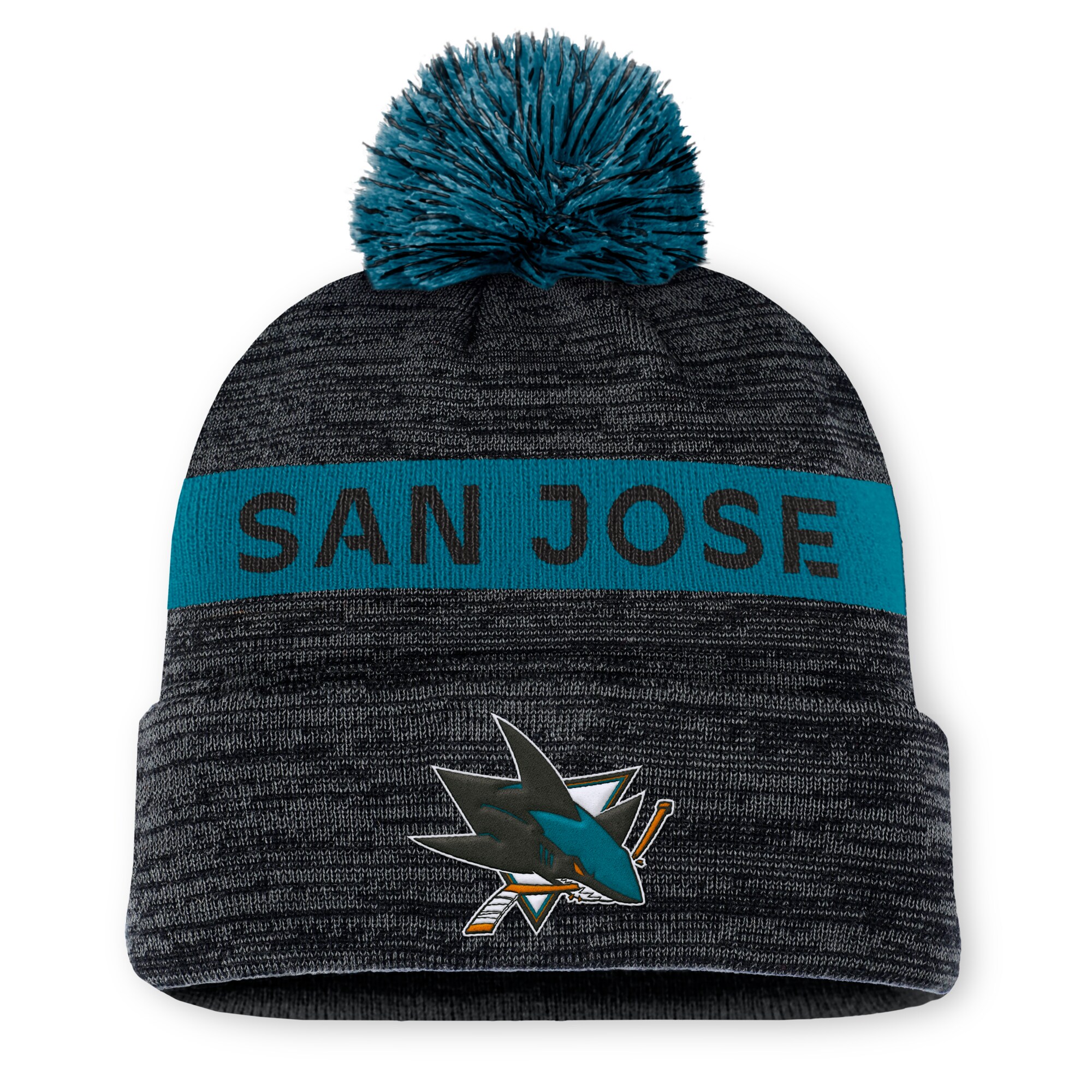san jose sharks authentic pro rink beanie cuff with pom – Toronto Maple Leafs Jerseys and Headwear Collection
