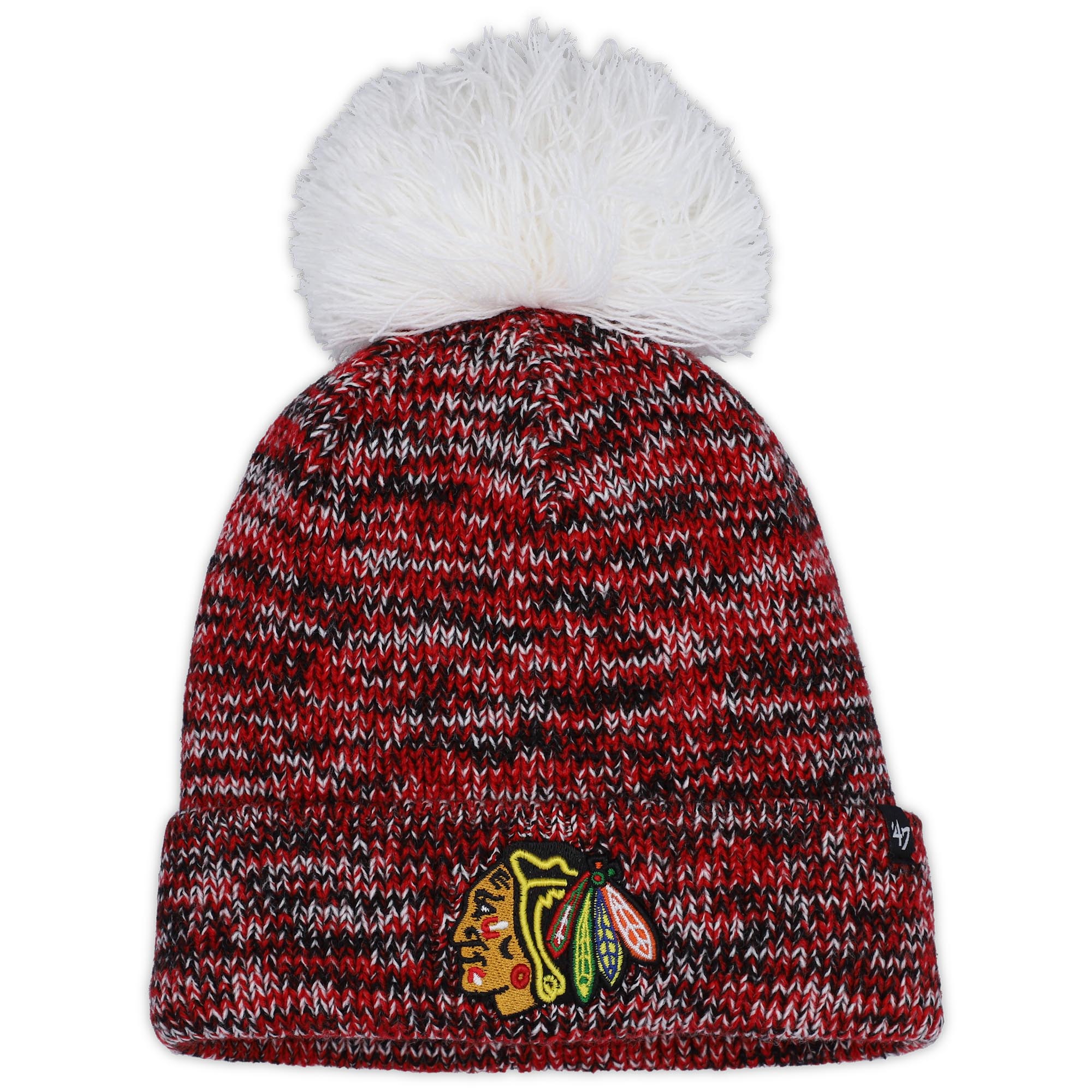 women8217s 821747 black chicago blackhawks triple cross cuffed knit hat with pom – Toronto Maple Leafs Jerseys and Headwear Collection
