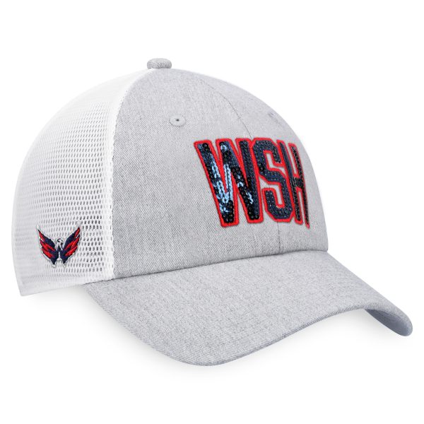 women8217s fanatics heather graywhite washington capitals iconic glimmer trucker snapback hat – Toronto Maple Leafs Jerseys and Headwear Collection