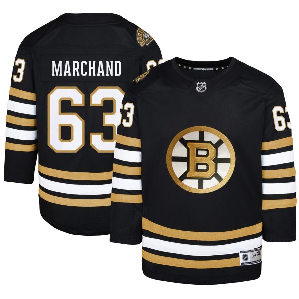 youth brad marchand black boston bruins 100th anniversary premier player jersey – Toronto Maple Leafs Jerseys and Headwear Collection