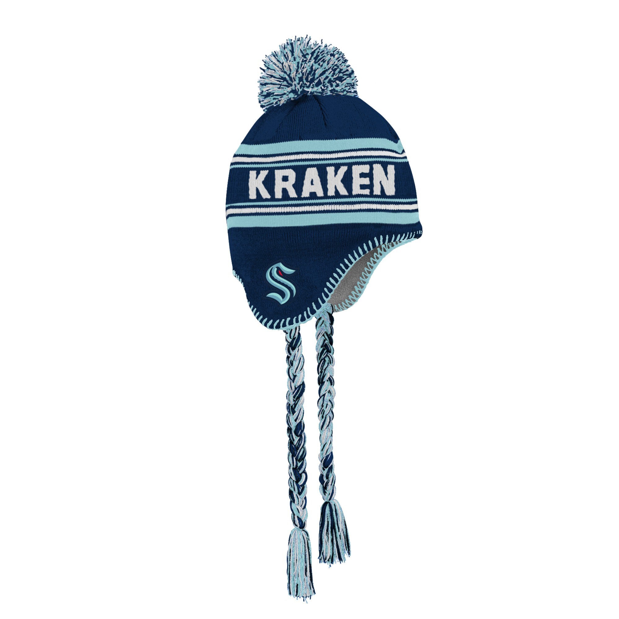 youth deep sea blue seattle kraken jacquard tassel knit hat with pom – Toronto Maple Leafs Jerseys and Headwear Collection