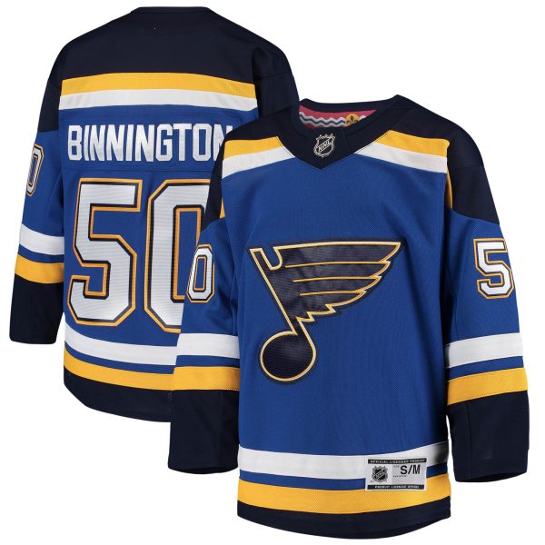 youth jordan binnington blue st. louis blues home premier player jersey – Toronto Maple Leafs Jerseys and Headwear Collection