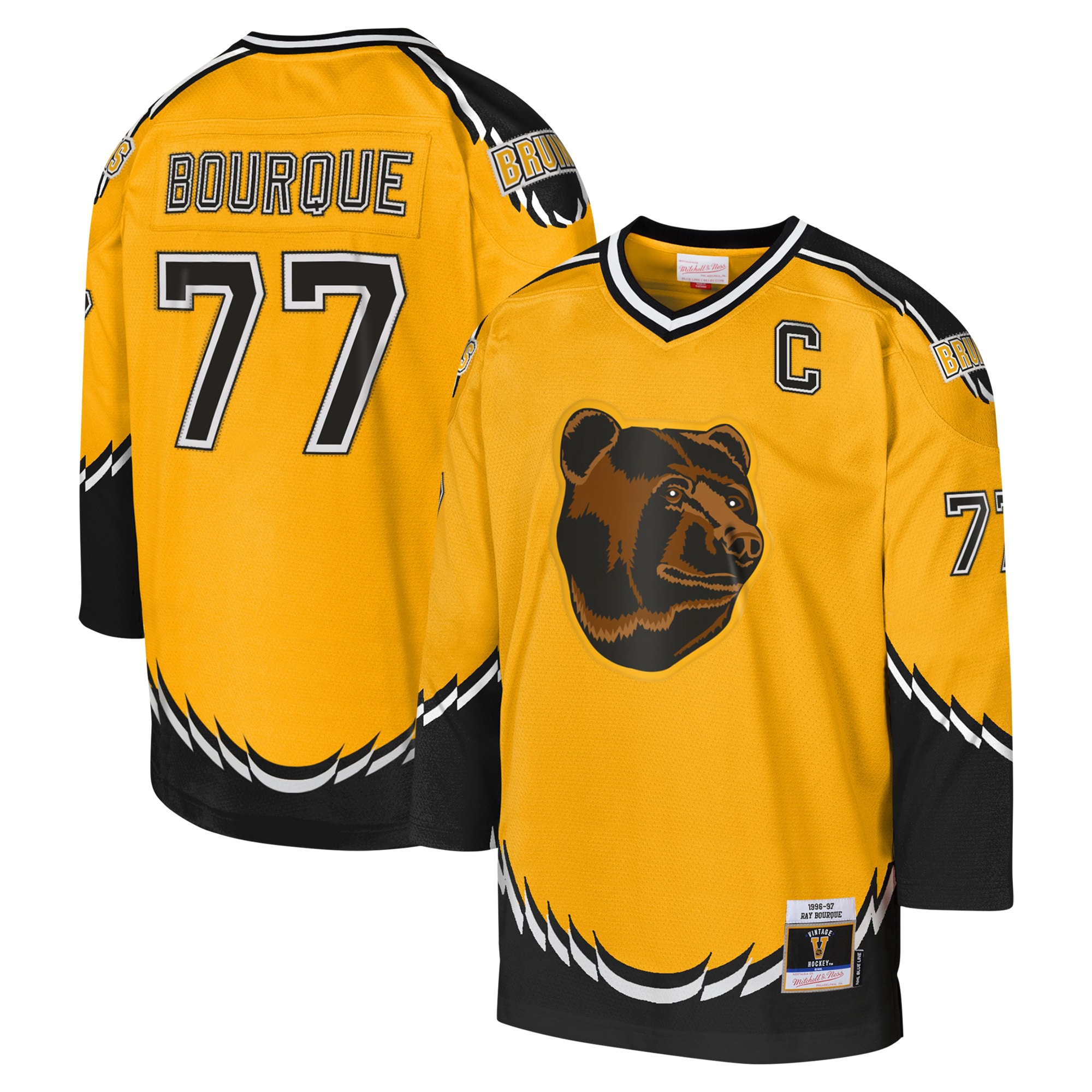 youth mitchell amp ness ray bourque gold boston bruins 1996-97 blue line captain patch player jersey – Toronto Maple Leafs Jerseys and Headwear Collection